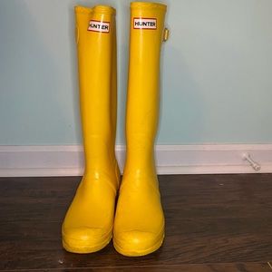 Yellow Hunter Rain Boots